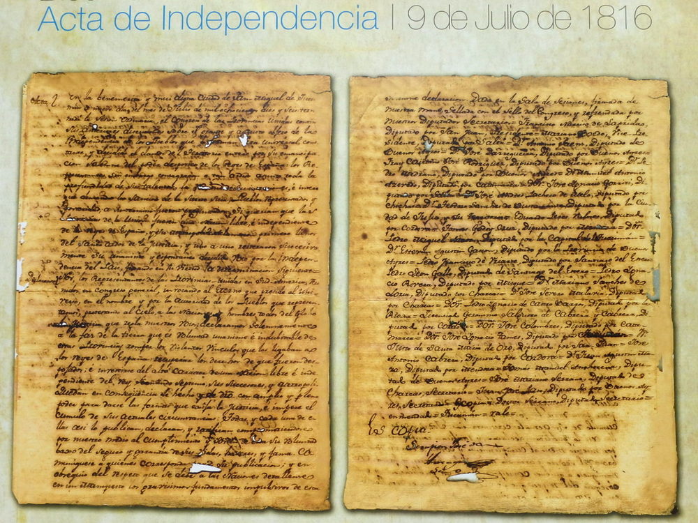 Declaration of Independence, Argentina.